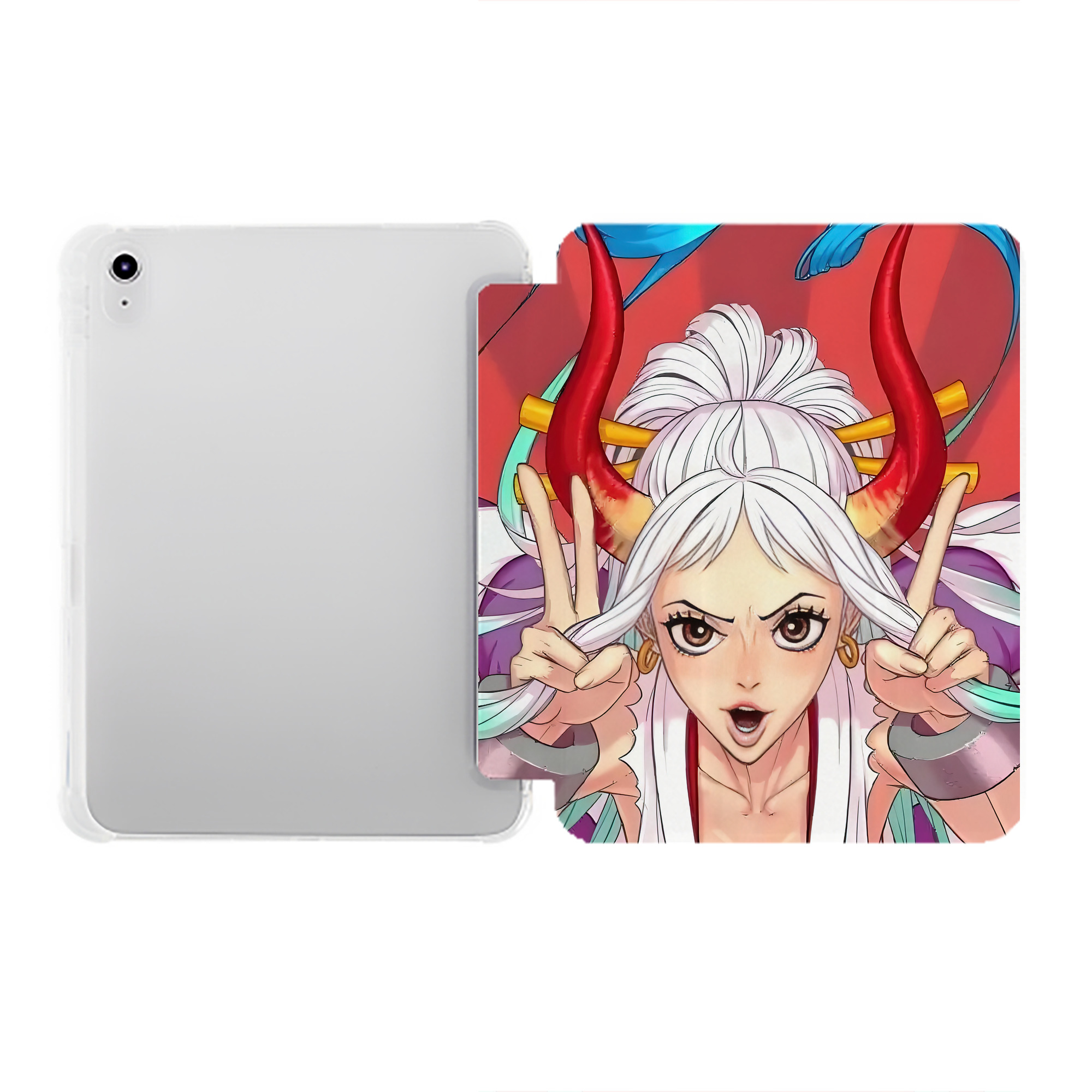 （画像用） ワンピース ONE PIECE IPad ケース ペン収納付き 三つ折りスタンド PUレザー×シリコン 対応機種9.5/10.5/10.9インチ